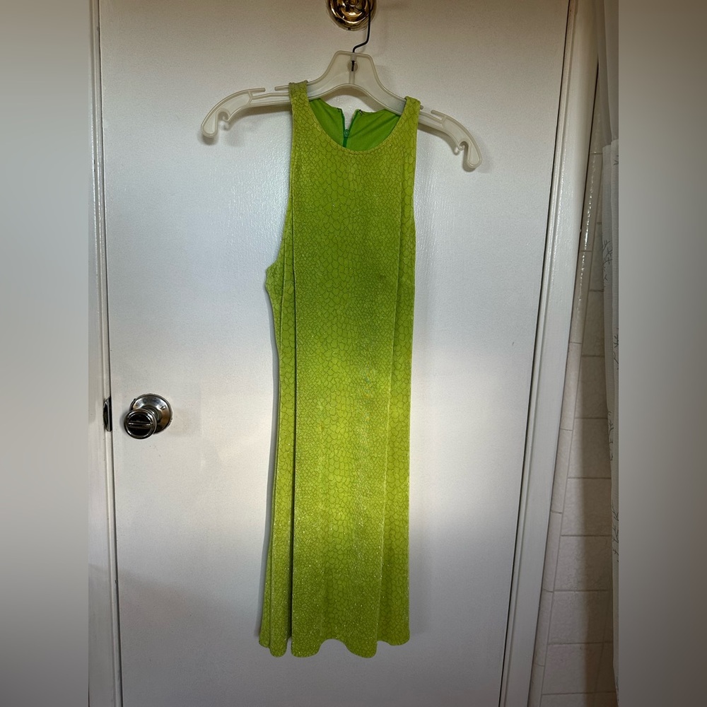 Sparkly green razor back dress